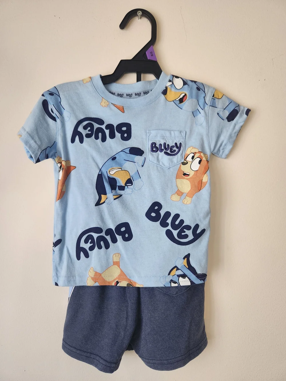 Bluey Kids Tee & Shorts Set - Light Blue & Navy